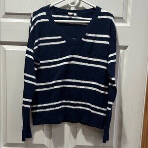 GAP Navy and White Striped Sweater